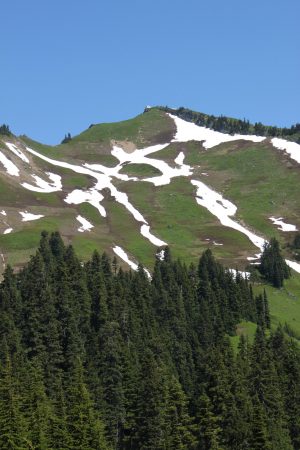 Looking up at Green Mountain Fire Lookout, photo USFS